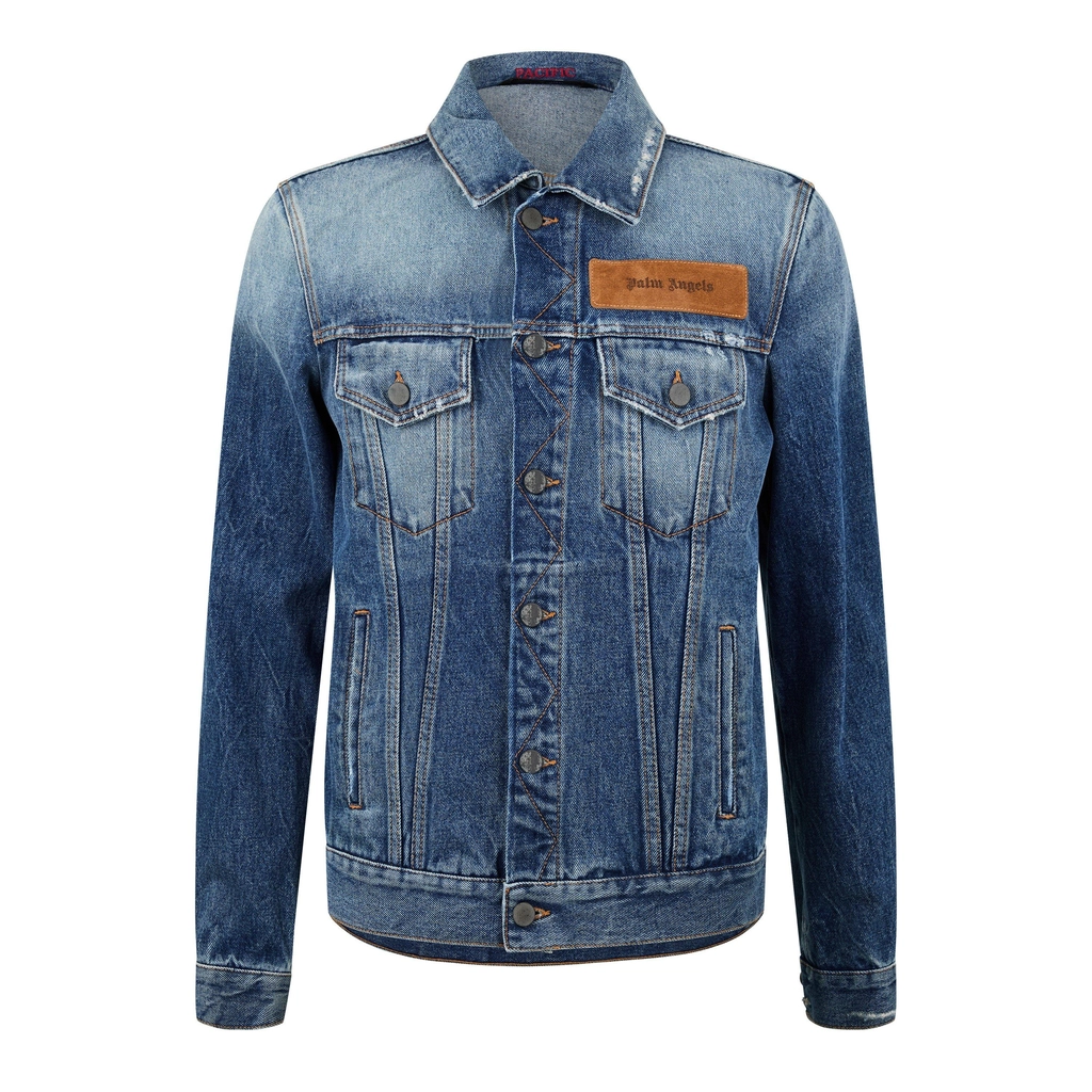Palm Angels Logo Denim Jacket - Cobalt Blue